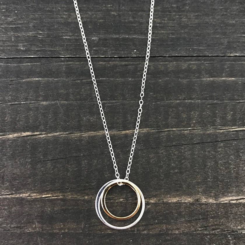 A Mother and a Daughter Necklace (sterling silver & gold)