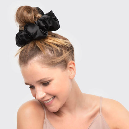 Satin Sleep Pillow Scrunchies - Black/Gold