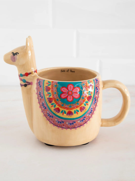 Llama Folk Art Mug 16oz