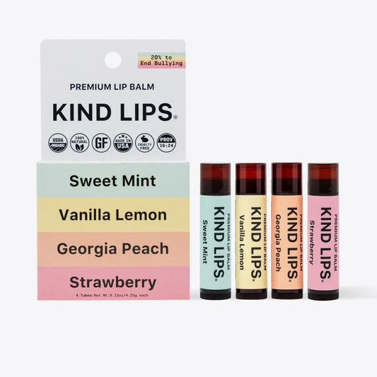 Kind Lips 4 Pack Variety Organic Lip Balm